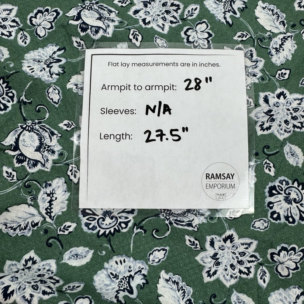 NWT ANGELS Womens Sleeveless V-Neck Tank Top Blouse Shirt Green/Blue Floral - 3X - Picture 4 of 9